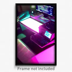 Pixel Art Poster - Colossal Computer (8 Bit Psychedelic Trippy Video Game Print)