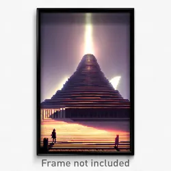 Pixel Art Poster - Fantastic Ziggurat (8 Bit Psychedelic Video Game Print)