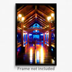Pixel Art Poster - Complicated Lodge (8 Bit Psychedelic Trippy Video Game Print)