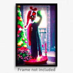 Pixel Art Poster - Villainous Christmas (8 Bit Psychedelic Video Game Print)