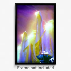 Pixel Art Poster - Distorted Fountain (8 Bit Psychedelic Video Game Print)