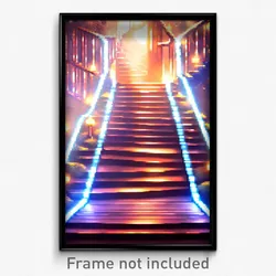Pixel Art Poster - Enchanted Stair (8 Bit Psychedelic Trippy Video Game Print)