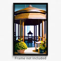 Pixel Art Poster - Small Gazebo (8 Bit Psychedelic Trippy Video Game Print)