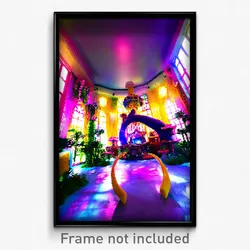 Pixel Art Poster - Plush Sanctuary (8 Bit Psychedelic Trippy Video Game Print)