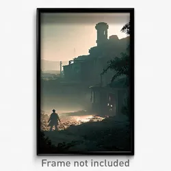 Pixel Art Poster - Grimy Vista (8 Bit Psychedelic Trippy Weird Video Game Print)