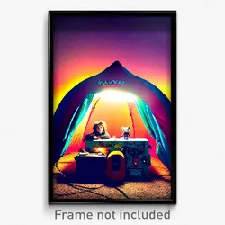 Pixel Art Poster - Quirky Bivouac (8 Bit Psychedelic Trippy Video Game Print)