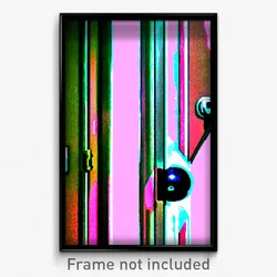 Pixel Art Poster - Monstrous Door Knob (8 Bit Psychedelic Video Game Print)