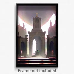 Pixel Art Poster - Outlandish Sepulchre (8 Bit Psychedelic Video Game Print)