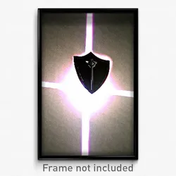Pixel Art Poster - Black Shield (8 Bit Psychedelic Trippy Video Game Print)