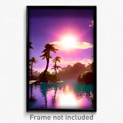 Pixel Art Poster - Valuable Lagoon (8 Bit Psychedelic Trippy Video Game Print)