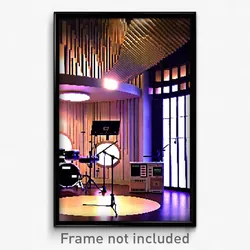 Pixel Art Poster - Round Music Studio (8 Bit Psychedelic Video Game Print)
