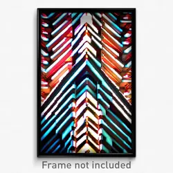 Pixel Art Poster - Zigzag American Architecture (8 Bit Video Game Print)