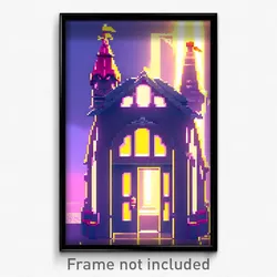 Pixel Art Poster - Unsightly Folly (8 Bit Psychedelic Trippy Video Game Print)