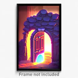Pixel Art Poster - Puny Portal (8 Bit Psychedelic Trippy Weird Video Game Print)