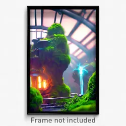 Pixel Art Poster - Thunderous Terrarium (8 Bit Psychedelic Video Game Print)