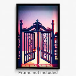 Pixel Art Poster - Amazing Gate (8 Bit Psychedelic Trippy Video Game Print)