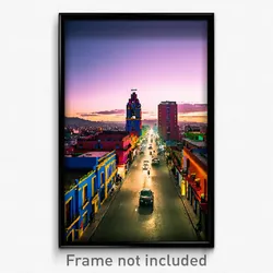 Pixel Art Poster - Stark Mexican City (8 Bit Psychedelic Video Game Print)
