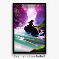 Pixel Art Poster - Acclaimed Stream (8 Bit Psychedelic Trippy Video Game Print)