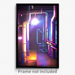 Pixel Art Poster - Active Pipes (8 Bit Psychedelic Trippy Video Game Print)