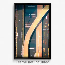 Pixel Art Poster - Neat Intersection (8 Bit Psychedelic Trippy Video Game Print)