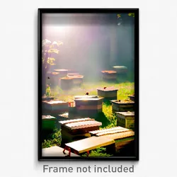 Pixel Art Poster - Unwelcoming Apiary (8 Bit Psychedelic Video Game Print)