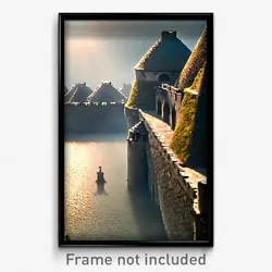 Pixel Art Poster - Spotless Fortifications (8 Bit Psychedelic Video Game Print)