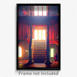 Pixel Art Poster - Imaginative Hideout (8 Bit Psychedelic Video Game Print)