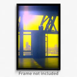 Pixel Art Poster - Yellow View (8 Bit Psychedelic Trippy Weird Video Game Print)
