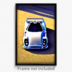 Pixel Art Poster - Villainous Racecar (8 Bit Psychedelic Video Game Print)
