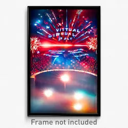 Pixel Art Poster - Virtual Fourth Of July (8 Bit Psychedelic Video Game Print)