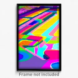 Pixel Art Poster - Multicolored Pool (8 Bit Psychedelic Trippy Video Game Print)