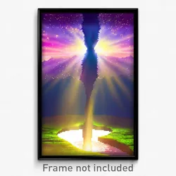 Pixel Art Poster - Blissful Hole (8 Bit Psychedelic Trippy Video Game Print)