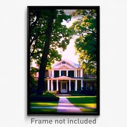 Pixel Art Poster - Gorgeous Parsonage (8 Bit Psychedelic Video Game Print)