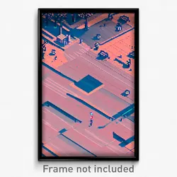 Pixel Art Poster - Showy Square (8 Bit Psychedelic Trippy Video Game Print)