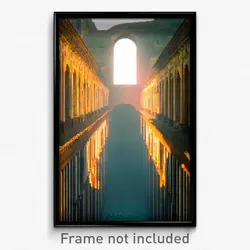 Pixel Art Poster - Old Fashioned Aquaduct (8 Bit Psychedelic Video Game Print)