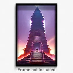 Pixel Art Poster - Stark Ziggurat (8 Bit Psychedelic Trippy Video Game Print)