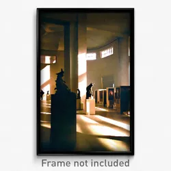 Pixel Art Poster - Shadowy Museum (8 Bit Psychedelic Trippy Video Game Print)