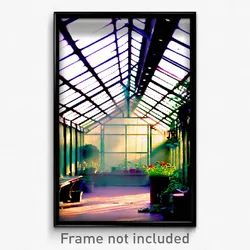 Pixel Art Poster - Peaceful Greenhouse (8 Bit Psychedelic Video Game Print)