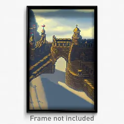 Pixel Art Poster - Simple Fortifications (8 Bit Psychedelic Video Game Print)