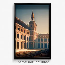 Pixel Art Poster - Barren Historical Architecture (8 Bit Video Game Print)