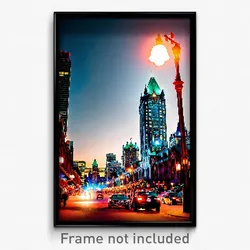 Pixel Art Poster - Lavish Canadian City (8 Bit Psychedelic Video Game Print)