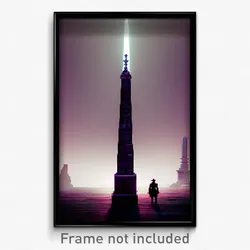 Pixel Art Poster - Creepy Obelisk (8 Bit Psychedelic Trippy Video Game Print)