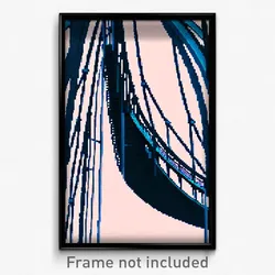 Pixel Art Poster - Curvy Bridge (8 Bit Psychedelic Trippy Video Game Print)