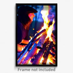 Pixel Art Poster - Stimulating Bonfire (8 Bit Psychedelic Video Game Print)