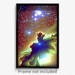 Pixel Art Poster - Buoyant Nebula (8 Bit Psychedelic Trippy Video Game Print)