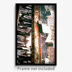 Pixel Art Poster - Tattered Brickyard (8 Bit Psychedelic Video Game Print)