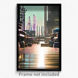 Pixel Art Poster - Metallic Marina (8 Bit Psychedelic Trippy Video Game Print)