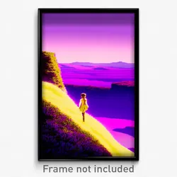 Pixel Art Poster - Purple Land (8 Bit Psychedelic Trippy Weird Video Game Print)