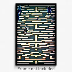 Pixel Art Poster - Bustling Labyrinth (8 Bit Psychedelic Video Game Print)