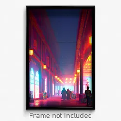 Pixel Art Poster - Cold Bazaar (8 Bit Psychedelic Trippy Weird Video Game Print)